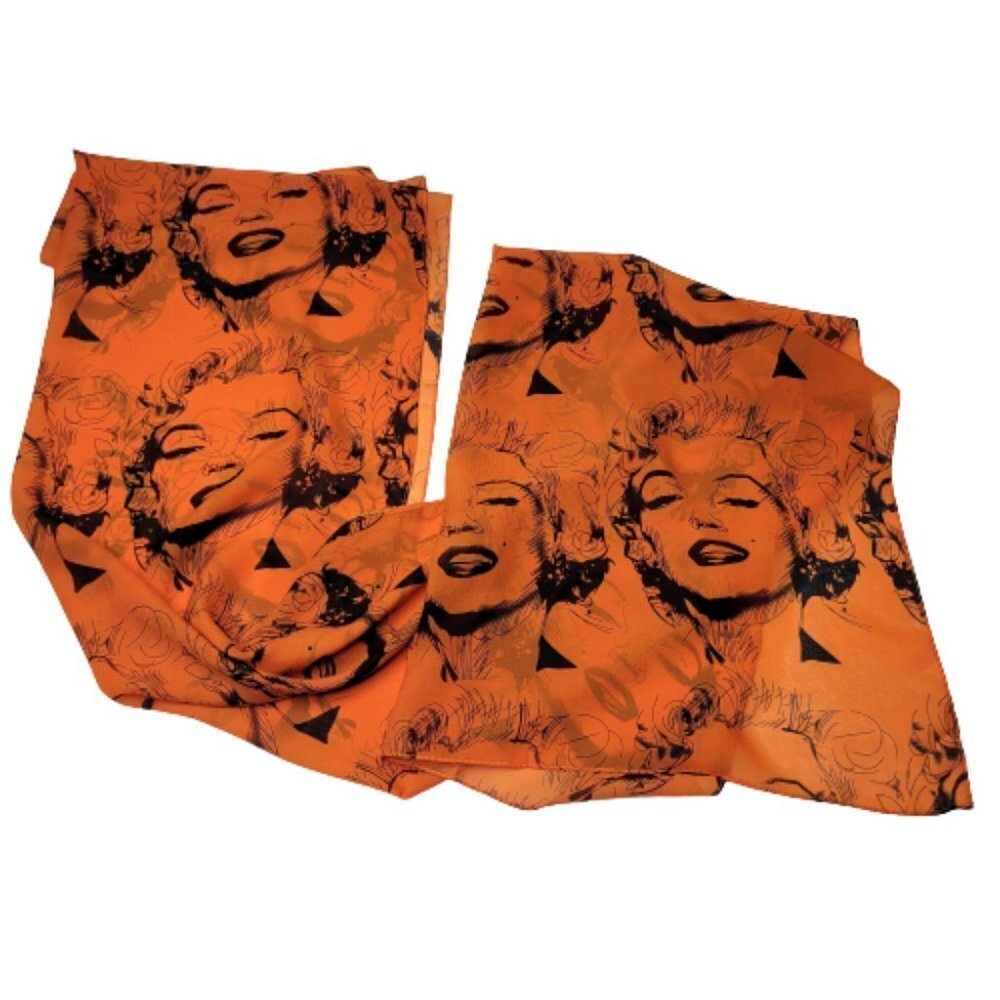 Marilyn Monroe Scarf Silk Viscose Orange Colorful Sweater Vibrant Scarf- NEW!